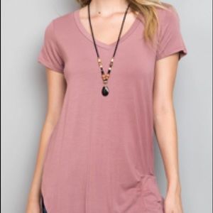 Mauve V-Neck Tunic